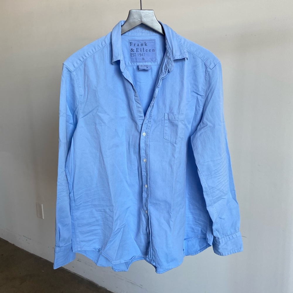 Blue Frank & Eileen Famous Denim “Eileen” Button Up Shirt Sz X-Large